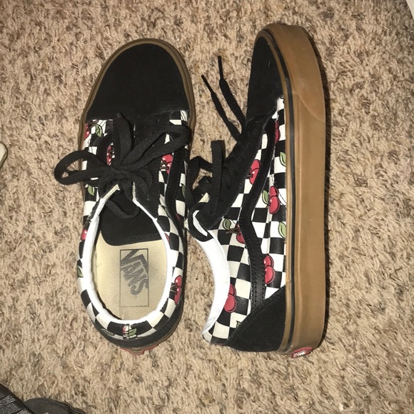 Vans Shoes - checkered cherry vans Vans Shoes - checkered cherry vans